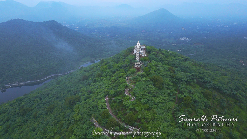 temple nimach mata Udaipur aerial view